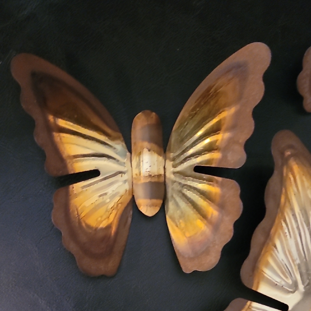 Home Interior Brass Butterflie Set/3 - Picture 3 of 9